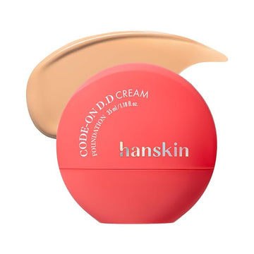 Hanskin Code on Double D Cream Foundation, Full Coverage Korean Liquid Skin Tint Foundation, Semi-Matte Finish, Lightweight Pore-Perfecting Base, 1.18 Fl Oz (32NW DEEP BEIGE)