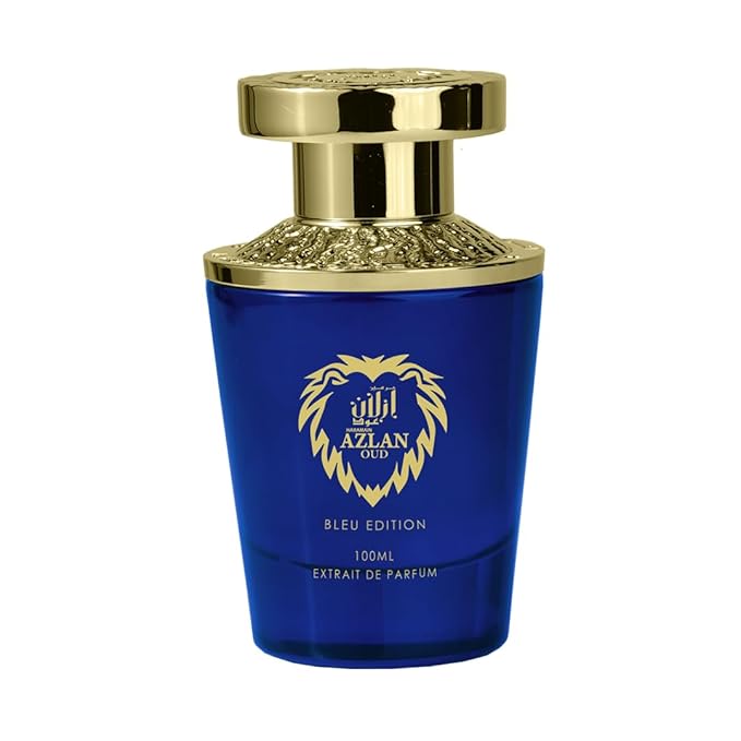 Al Haramain Azlan Oud Bleu - Arabian Perfume for Men - Long Lasting Fragrance with Notes of Cardamom, Cinnamon, Lavender, Patchouli, Sandalwood, Amber - Arabic Cologne - 3.33 oz Eau de Parfum Spray