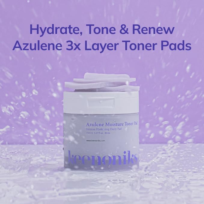 Moisturizing Toner Pads for Face - Azulene Moisturizer Facial Essence & Hydrating Sheet Masks Pads Helps Skin Barrier, Hydrating Skincare for Dry, Sensitive Skin Toner - 80ea (5.07 Oz)