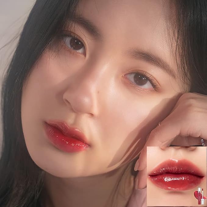 [rom&nd] Glasting Water Tint 8 colors | Vivid color, Glossy Finish, Long-lasting, moisturizing, Highlighting, Natural-beauty | Lip Tint for Daily Use, K-beauty | 4g/0.14oz No.02 RED DROP
