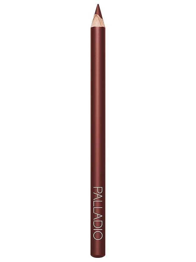 Palladio Lip Liner Pencil, Wooden, Firm yet Smooth, Contour and Line with Ease, Perfectly Outlined Lips, Comfortable, Hydrating, Moisturizing, Rich Pigmented Color, Long Lasting, Vermouth
