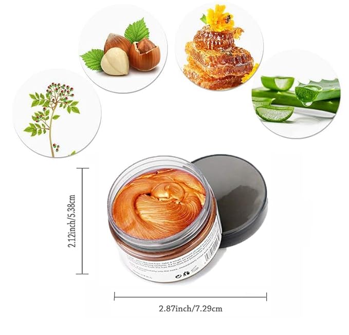 Orange Hair Color Wax, Instant Hairstyle Cream 4.23 oz, Temporary Natural Hair Wax for Party, Cosplay, Halloween, Daily use, Date, Clubbing (Orange)