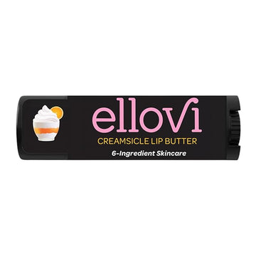 Ellovi Natural Lip Butter Lip Balm - Creamsicle - Pure Enough to Eat - Made With Just 6 Vegan Ingredients - 100% Natural & Organic Moisturizing Lip Care for All Day Hydration (Single)