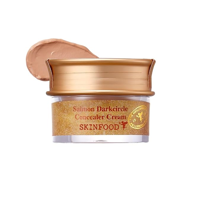 SKINFOOD Salmon Dark Circle Concealer Cream - Under Eye Concealer for Dark Spots and Wrinkles - Full Coverage - Stocking Stuffers, 0.35 Oz/10 g (Salmon Beige)
