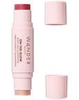 Wander Beauty On-the-Glow Blush and Illuminator - Strawberry Fields/Nude Glow - 7-in-1 Hydrating Cream Blush & Highlighting Stick - Stick Blush for Cheeks, Lip, & Body- Highlighter & Blush - 0.4 oz