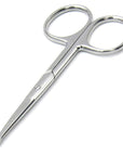 Pack of 2 Curved & Rounded Blunt Tip Stainless Steel Small Scissors for Eyebrows & Eyelashes, Beard Trimming & Moustache, Baby Nails, Nose & Facial Hair