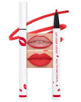 evpct Longwear Liquid Lip Liner Stain Marker Pen Long Lasting Waterproof, Ruby Red Matte Semi Permanent 24 Hour Lip Liner and Lipstick Combo, Korean Color Stay Lipliner All Day, Lips Stain peel off