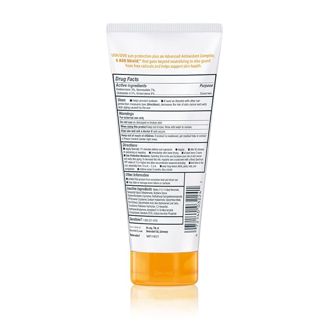 Eucerin Sun Advanced Hydration SPF 30 Sunscreen Lotion, Lightweight Sunscreen with Hyaluronic Acid, Hypoallergenic, Fragrance Free, 5 Fl Oz Tube
