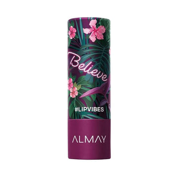 Almay Lip Vibes Lipstick with Vitamin E Oil & Shea Butter, Matte Finish, Hypoallergenic, Believe, 0.14 Oz