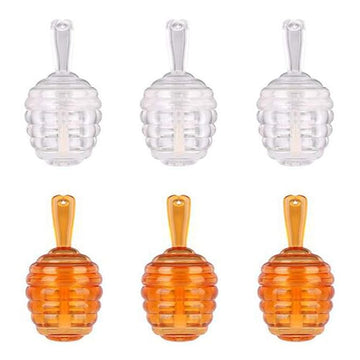 lasenersm 6 Pieces Empty Lip Gloss Tubes Reusable Lip Gloss Containers Honey Pots Shaped Lips Gloss Tube 9 ml Empty Refillable Lips Gloss Bottles DIY Cosmetics Lipstick Containers(Clear, Brown)