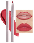 evpct Silky Lip Liner Pencil Retractable, Bean Red Smooth Lip Liner Creamy Velvet Lipliner Long-Lasting for Korean Makeup Contouring Matte Lip High Pigmented Rich Colors Crayon Lipstick Pen 08