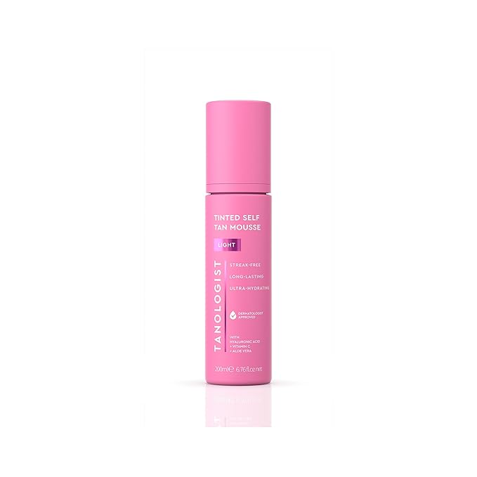 Tanologist Light Self Tan Mousse, Tinted Self-Tanning Mousse, Streak-Free, Natural Glow, No Fake Tan Smell Or Orange Tone, Long Lasting, Clean Ingredients, Vegan, 6.76 fl. oz/200 ml Bottle
