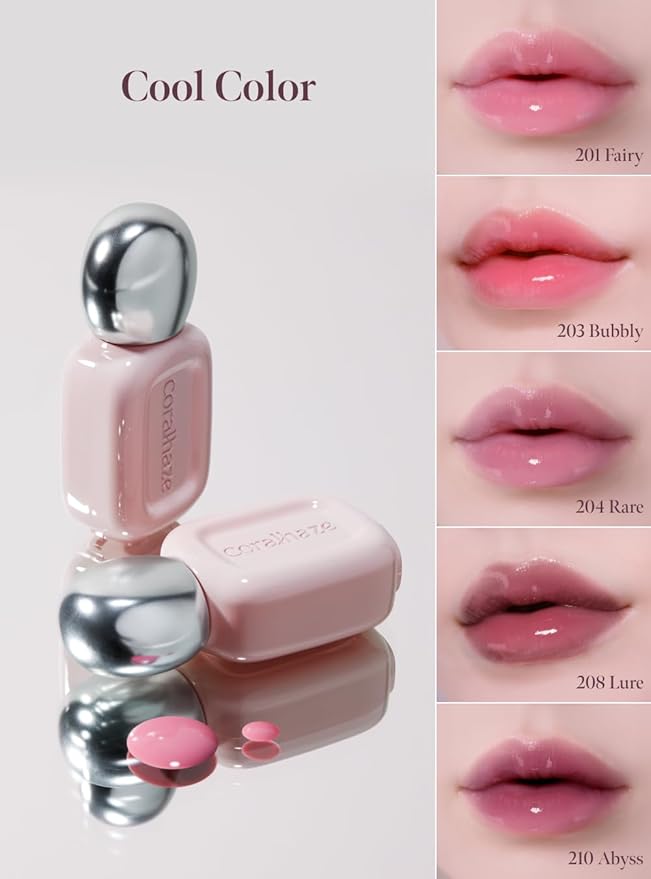 Dew Drop Tint #208 Lure 4.5g, Hydrating, Glossy, Lightweight Lip Stain with High-shine, Long Lasting Color with Moisturizing Lip Drop, Dewy Finish, Korean Beauty Makeup