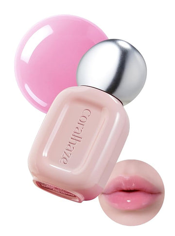 Dew Drop Tint #201 Fairy 4.5g, Hydrating, Glossy, Lightweight Lip Stain with High-shine, Long Lasting Color with Moisturizing Lip Drop, Dewy Finish, Korean Beauty Makeup