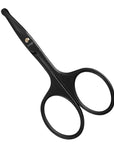 LIVINGO 3.75" Premium Nose Hair Scissors, Curved Safety Blades with Rounded Tip for Trimming Small Details Facial Hair, Ear Hair, Eyebrow (Black)