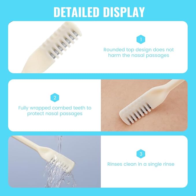 2025 New 2 in 1 Nasal Hair Cutter, Double Sided Nose Hair Knife Nostril Hair Remover Tool, Manual 360° Rotating Nose Hair Trimmer, Mini Noses Hair Remover Tool for Women and Men (Green, 6 Pcs)