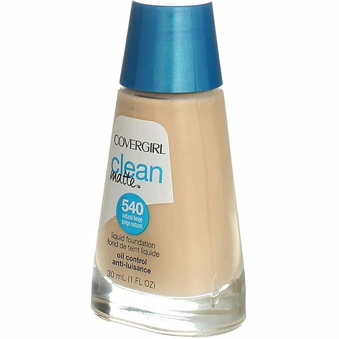 CoverGirl Clean Oil Control Liquid Makeup, Natural Beige (N) 540, 1.0 Ounce Bottle