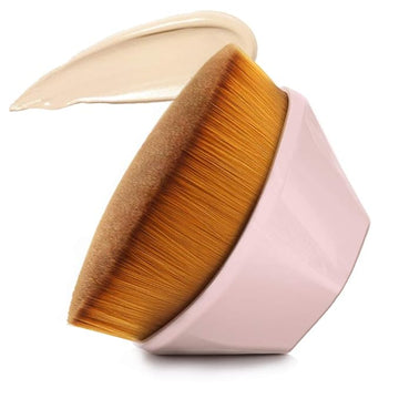 Daubigny Foundation Makeup Brush Flat Top Kabuki Hexagon Face Blush Liquid Powder Foundation Brush for Blending Liquid, Cream or Flawless Powder Cosmetics with Bonus Protective Case (Light Pink)