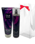 Bath & Body Works DARK KISS 2-piece Gift Set with a Red Bow for Holidays & Gifts - Fine Fragrance Mist & Ultimate Hydration Body Cream