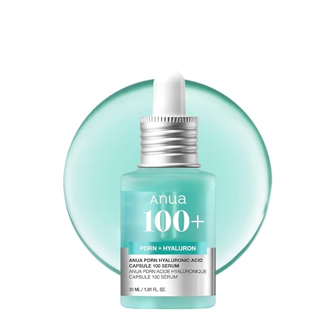 Anua PDRN Hyaluronic Acid Capsule 100 Serum, Radiant Face Serum, Hyaluronic Acid, Hydration, Moisture Plumping effect, Natural color, Fragrance free, Korean Skincare, 30ml / 1.01 fl. oz