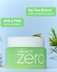 BANILA CO Clean it Zero Pore Clarifying Cleansing Balm | Korean Makeup Remover, Cleansing Oil, Facial Cleanser for Oily and Acne Prone Skin | Vegan | Made with AHA-PHA & Tea Tree (100ml / 3.38 fl. oz)