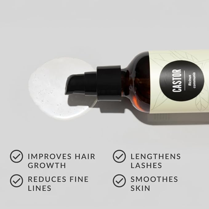 Edens Garden Organic Castor Oil – Cold Pressed, Unrefined, Hexane-Free & 100% Pure Therapeutic Grade – Carrier Oil for Nails, Cuticle, Hair Growth, Eyelashes, Eyebrows, Skin & Scalp 118 ml (4 fl oz)