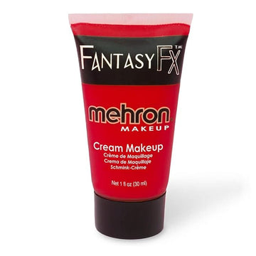 Mehron Makeup Fantasy FX Cream Makeup | Water Based | Halloween | Red Face & Body Paint For Adults 1 fl oz (30ml) (RED)