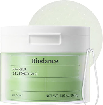 Biodance Sea Kelp Gel Toner Pads, Calming & Soothing for Sensitive Skin, Oil & Sebum Control, Blemish Care, Gentle Exfoliating Toner Pads, Korean Skincareㅣ4.93 fl.oz.(140g)*60Pads