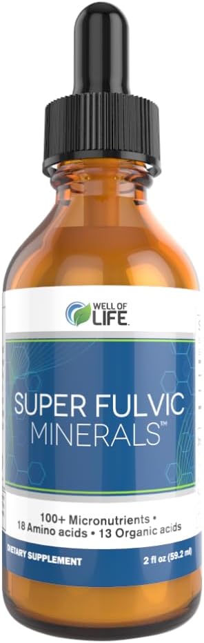 Super Fulvic Minerals: Herbal Detox - 2 oz. | 128 Servings. Nutrient-Rich Formula for Enhanced Absorption, Gut Health Support, and Antioxidant Protection. Made in USA.