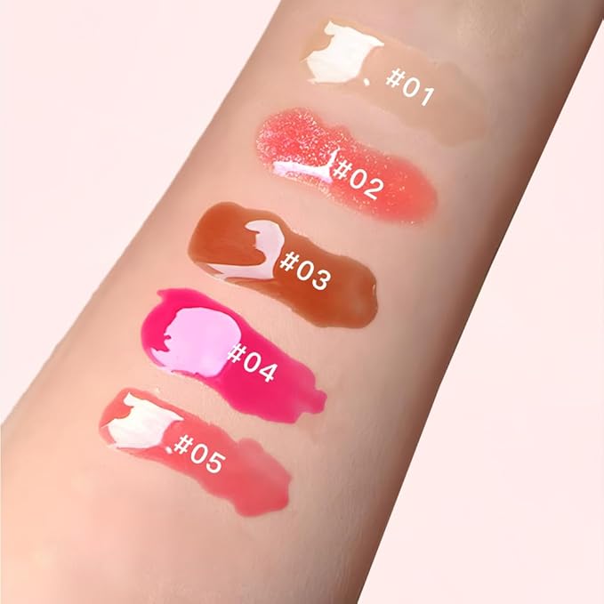 5 Colors Lip Balm Butter,Hydrating Lip Gloss Set,Plumping Lip Glow Oil,Nourishing Lip Care Repair Lip Mask with Natural Ingredients Olive Butter Jelly Liquid Lipstick For Women And Girls
