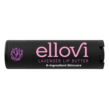 Ellovi Natural Lip Butter Lip Balm - Lavender - Pure Enough to Eat - Made With Just 6 Vegan Ingredients - 100% Natural & Organic Moisturizing Lip Care for All Day Hydration (Single)
