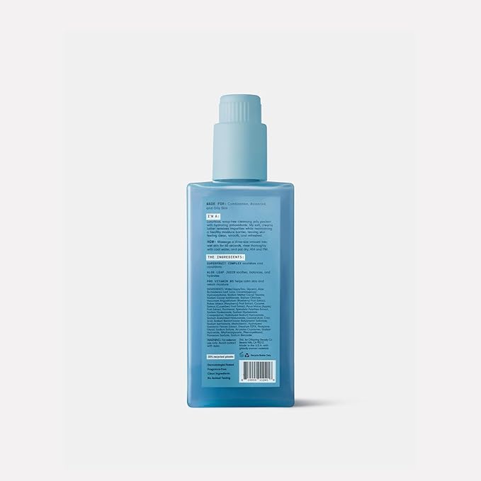 Versed The Purist Daily Antioxidant Gentle Face Cleanser - Daily Gel Cleanser + Moisturizing Face Wash for Sensitive Skin - Superfruit Complex, Aloe Leaf + Vitamin B5 - Vegan (6 fl oz)