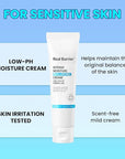 Real Barrier | Intense Moisture Hyaluronic Cream | Panthenol Skin Barrier Repair Face Cream | Hyaluronic Acid Moisturizing Face Lotion | Face Moisturizer for Dry & Sensitive Skin | 2.02 fl oz (60ml)