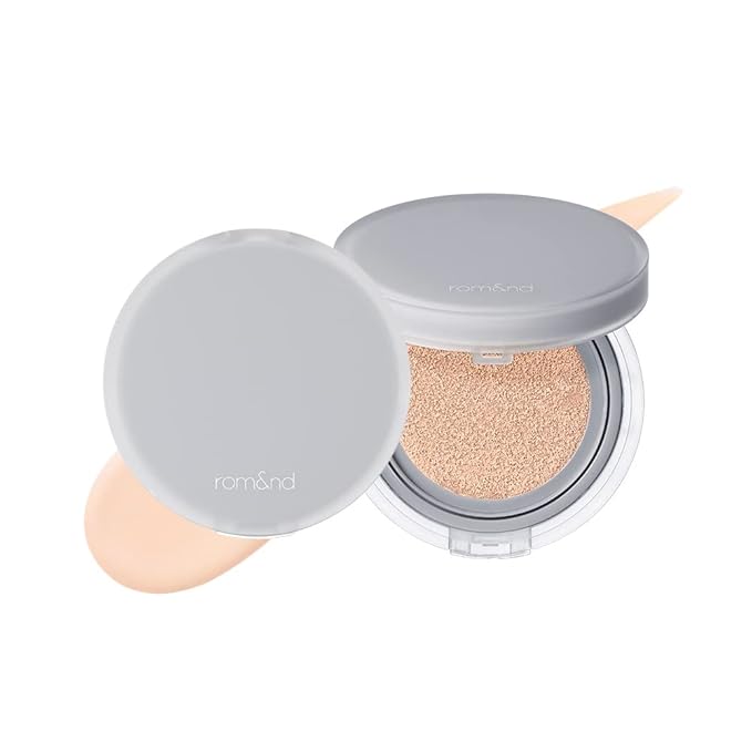 Rom&nd Nu Zero Cushion (02 Pure 21) Long Lasting, High Coverage, Semi Matte Finish, Flawless Complexion Without Cakey Face, Makeup Base and Fixer, Thinly Layered, Korean Cushion Foundation