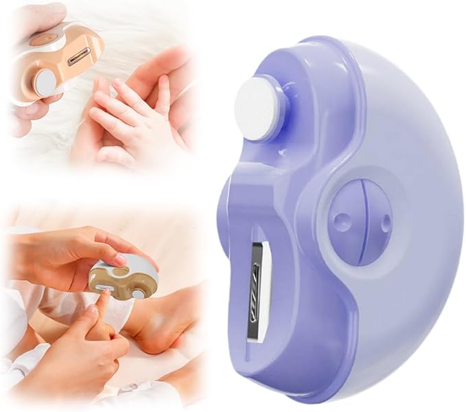 3 in 1 Electric Polishing Automatic Nail Clippers, 2026 New Automatic Nail Trimmer Clippers for Fingers and Toes with 2 Adjustable Speeds, Electric Toe Nail Cutter for Thick Toenails Seniors (Purple)