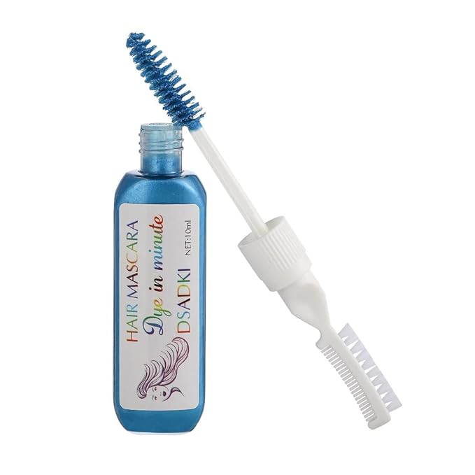 Temporary Hair Color Mascara Washable Hair Dye Stick Non-toxic Instant Hair Chalk Dye for Girls Women (Turquoise Blue)