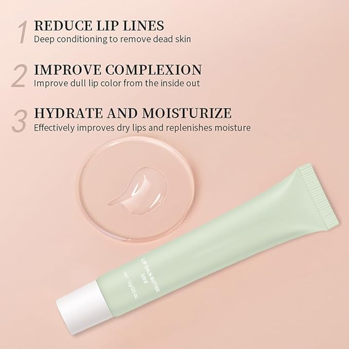 Summer Lip Butter Balm Lip Gloss, Ultra-Hydrating Natural Vegan Lip Balm, Sheer-Tinted Shine & Hydration, Soothes & Softens Dry Lips Skincare, Bálsamo labial hidratante #2 Mint