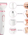 Women's Electric Razor Bikini Trimmer, 4-in-1 Cordless Shaver for Face, Legs, Underarms, Pubic Hair – Wet/Dry Use, Painless Hair Removal