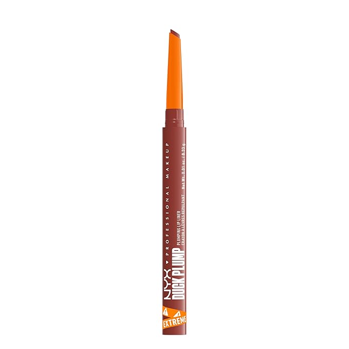NYX PROFESSIONAL MAKEUP Duck Plump Plumping Lip Liner, Matte Pencil With Up To 10HR Wear, Swollen Spice (Warm Nude Lip Liner)