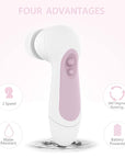 Waterproof Facial Cleansing Spin Brush Set with 5 Exfoliating Brush Heads - Electric Face Scrubber Cleanser Brush by CLSEVXY - Face Brush for Gentle Exfoliation and Deep Scrubbing