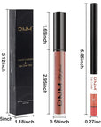 evpct 2Pcs Reddish Brown Neutral Color Lip Liner and Matte Lipstick Makeup Sets Vegan Lipstick Lip Liner and Gloss Set Lip Stain Long Lasting Waterproof 24 33#