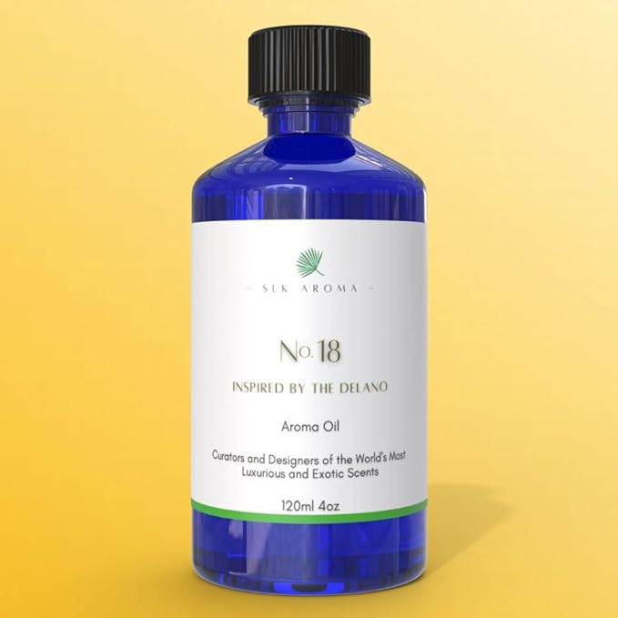 No. 18 (Delano), Ultra Luxury Hotel Scented Aroma Oil for Home Fragrance Diffusers - Waterless, and Ultrasonic - Niche Blend of Essential Oils - Sparkling Citrus, Green Tea, Lemongrass.