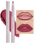 evpct Silky Lip Liner Pencil Retractable, Plum Red Smooth Lip Liner Creamy Velvet Lipliner Long-Lasting for Korean Makeup Contouring Matte Lip High Pigmented Rich Colors Crayon Lipstick Pen 01