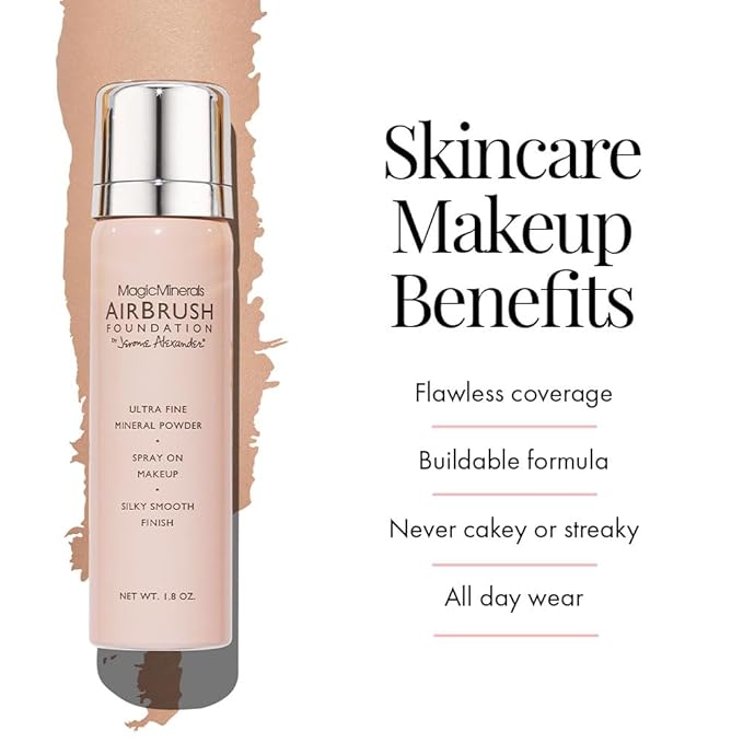 MagicMinerals AirBrush Foundation Set by Jerome Alexander – Skin (Cognac)