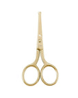LIVINGO Professional Nose Hair Scissors, Multi-purpose Stainless Steel Rounded Tip Straight Blade, Facial Hair Beard Eyebrows Ear Trimming Beauty Grooming Tool for Men & Women, 3.5” Gold