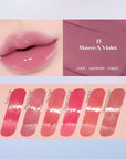 ETUDE Over Glowy Lip Stain Tint #13 Mauve Violet | Non-Sticky Vegan Lip Tint | Moisturized & Long-lasting Lip Gloss | Daily Lip Stain for Dry Lips, Korean Makeup