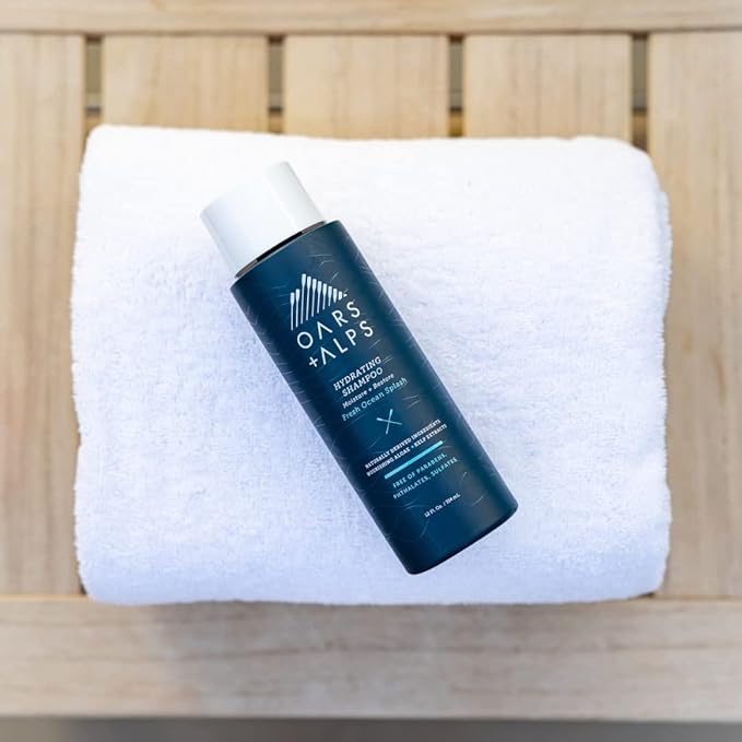 Oars + Alps Men's Sulfate Free Hydrating Shampoo, Infused with Kelp and Algae Extracts, Fresh Ocean Splash, 13.5 Fl Oz