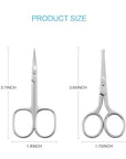 LIVINGO Premium Curved and Rounded Nose Hair Scissors for Men, 2 PC Set Nail Cuticle Manicure Scissors Shears Kit for Beard/Mustache, Ear, Facial Hair, Eyebrows, Eyelashes for Women