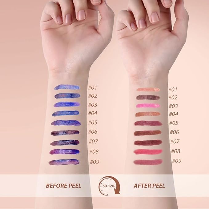 Matte Lip Gloss Peel Off Masque - Peel Off Lip Stain Tattoo, Light Pink Peel Off Lip Tint，Long Lasting Waterproof Transfer-proof Lip Mask Lip Stain Peel Off Lip Gloss,Stay Lip Makeup 03#