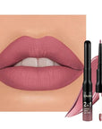 Kaely 2-in-1 Matte Lipstick and Lip Liner, Liquid Lip Stain Makeup for women Long Lasting Waterproof Smudge Proof, labiales matte mate larga duracion listip 24 hours originales, 34 Mauve